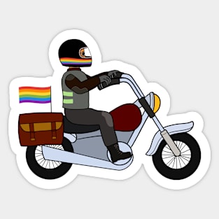 Gay pride rainbow ride motorcycle freedom Sticker